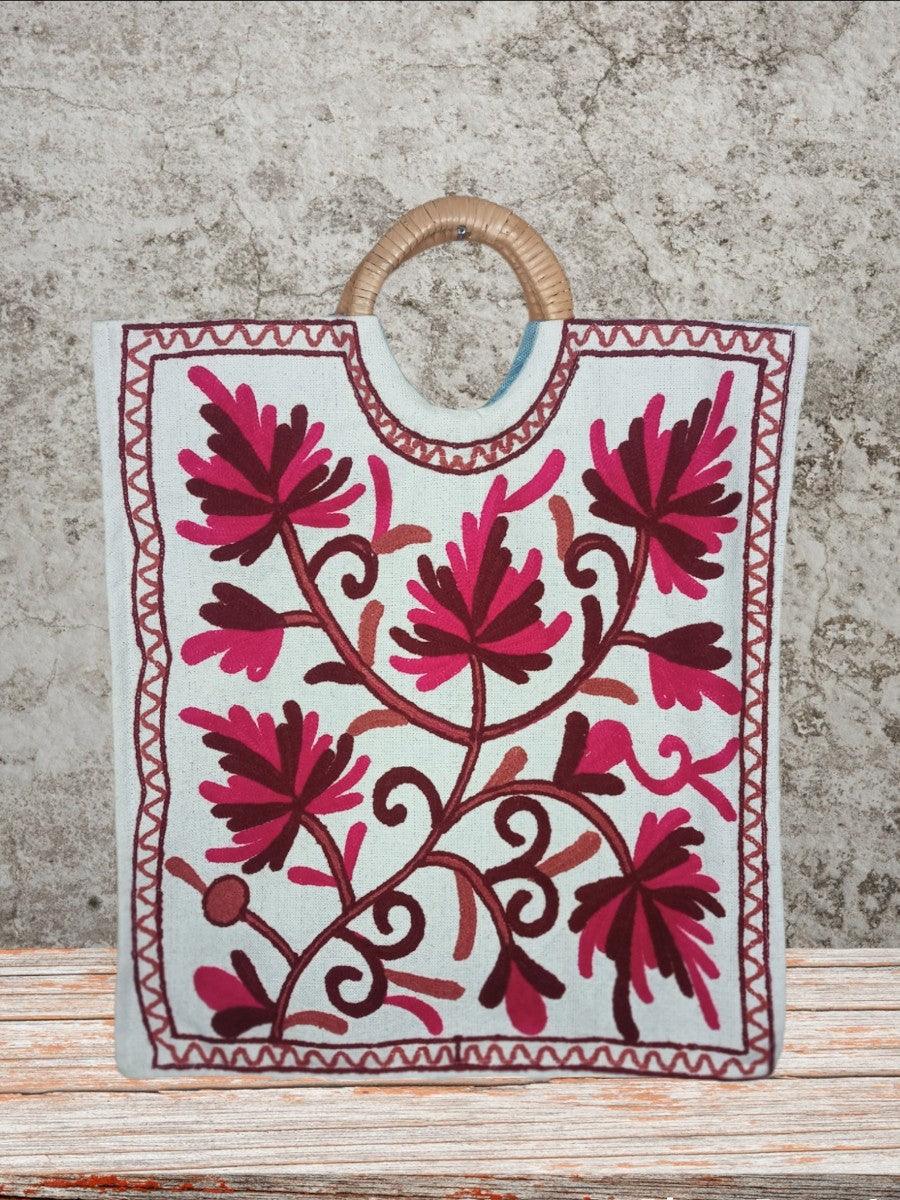 Buy Kashmiri Aari Embroidery handbag with Adjustable sling | vip bag |  L:13