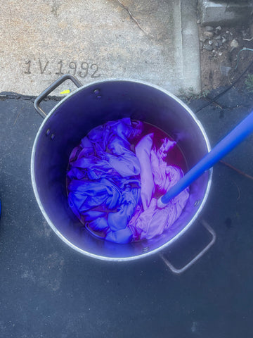 boiling water to hand dye lingerie outside