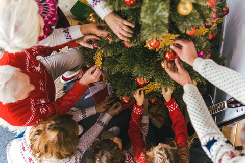 high-angle-view-family-decorate