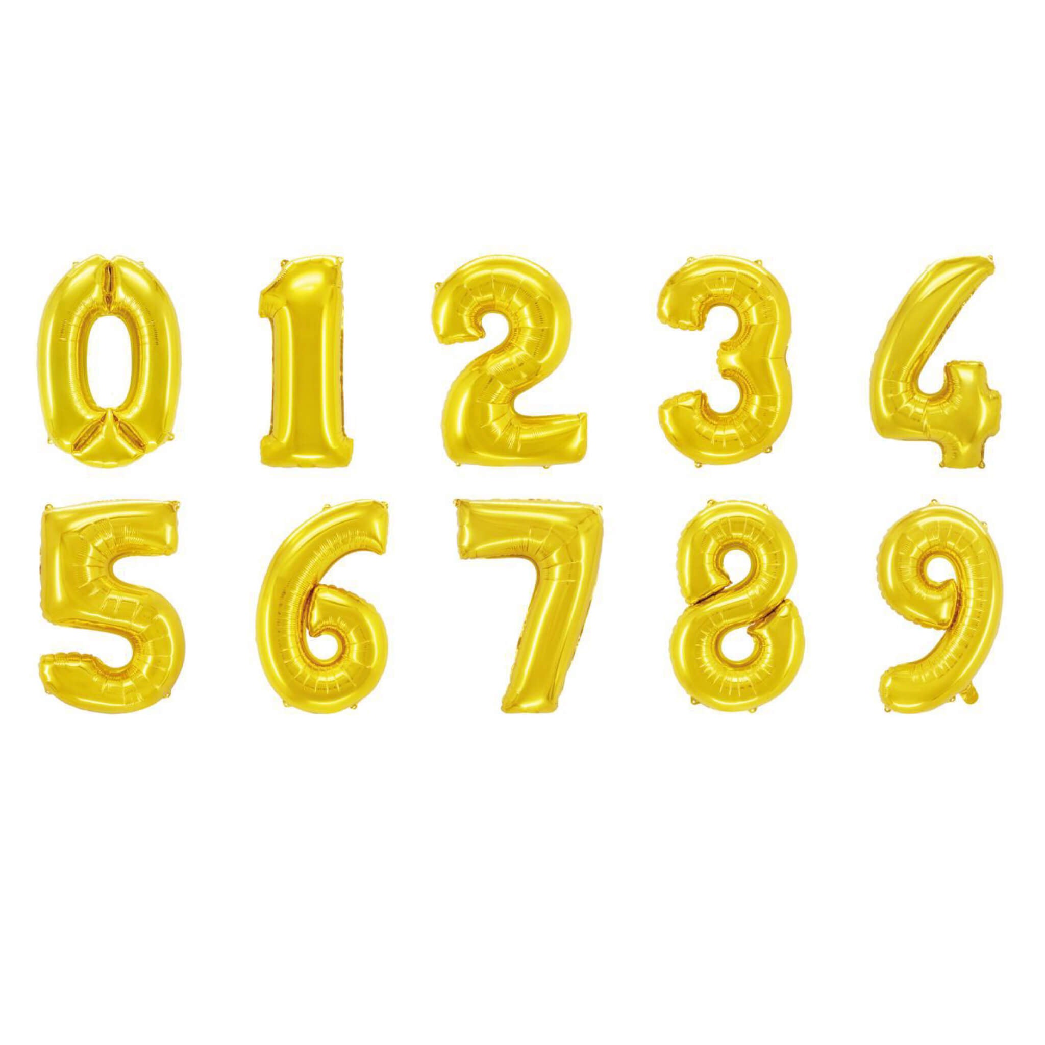 16 INCH NUMBER BALLOONS - GOLD – Andy Balloons