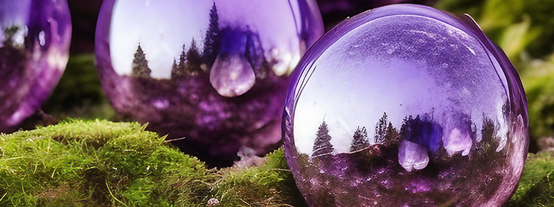 Purple amethyst spheres