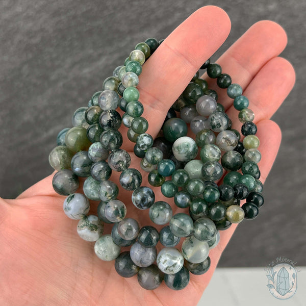 Bracelet Labradorite&Moss Agate DIY Beads Wholesale 5pcs / India Agate
