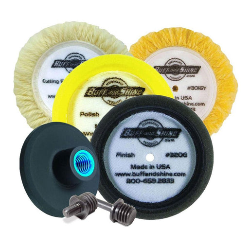 Buff and Shine The Rag Company - Reflection Artist Complete 6 Buffing Kit - Combination of Five Pads, URO Line, Easy to Use Combo QP-6RA