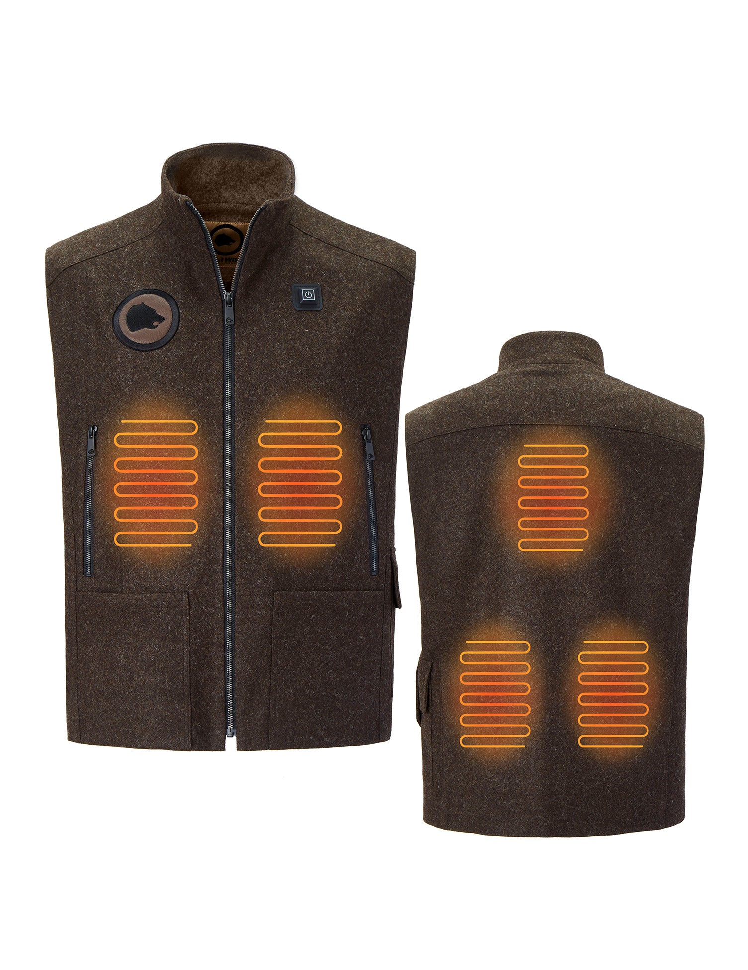 Heated hunting vest made of high-quality loden green