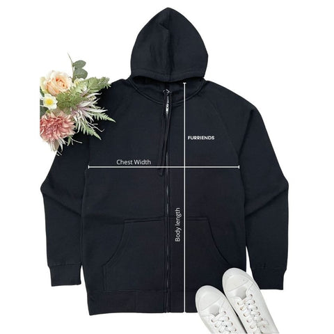 Zip Front Hoodie Measuring Guide