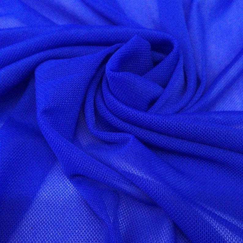 Power Mesh Fabric - Royal Blue - Nylon Lycra Spandex 4 Way Stretch Fab