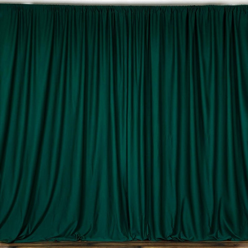Hunter Green 10 Ft Wide X 10 Ft High 1 PANEL Curtain Polyester Backdrop High Quality Drape Rod Pocket