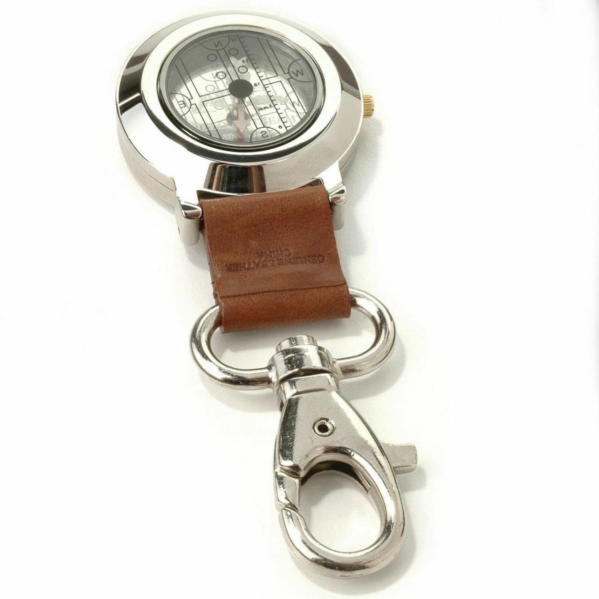 Field & Stream Camp Master Green Dial Multi-Function Compass Leather Pocket Watch - On sale