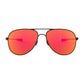 Oakley OO4119-1360 Elmont Satin Black Aviator Sunglasses Frames with Prizm Ruby Lenses - On sale
