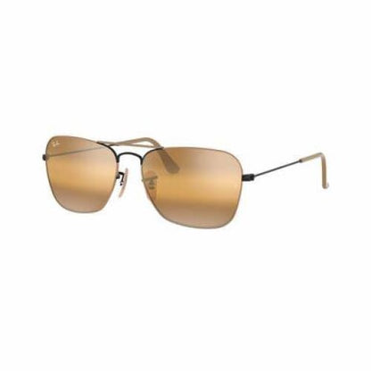 Ray-Ban RB3136-9153AG Caravan Light Brown Square Yellow Gradient Mirror Lens Sunglasses - On sale