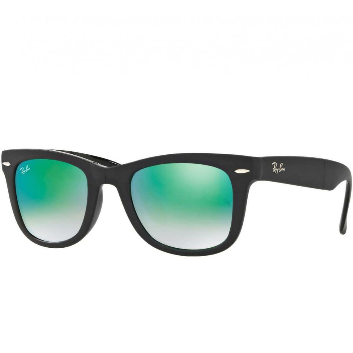Ray-Ban RB4105-60694J Wayfarer Black Square Green Gradient Flash Lens Sunglasses - On sale