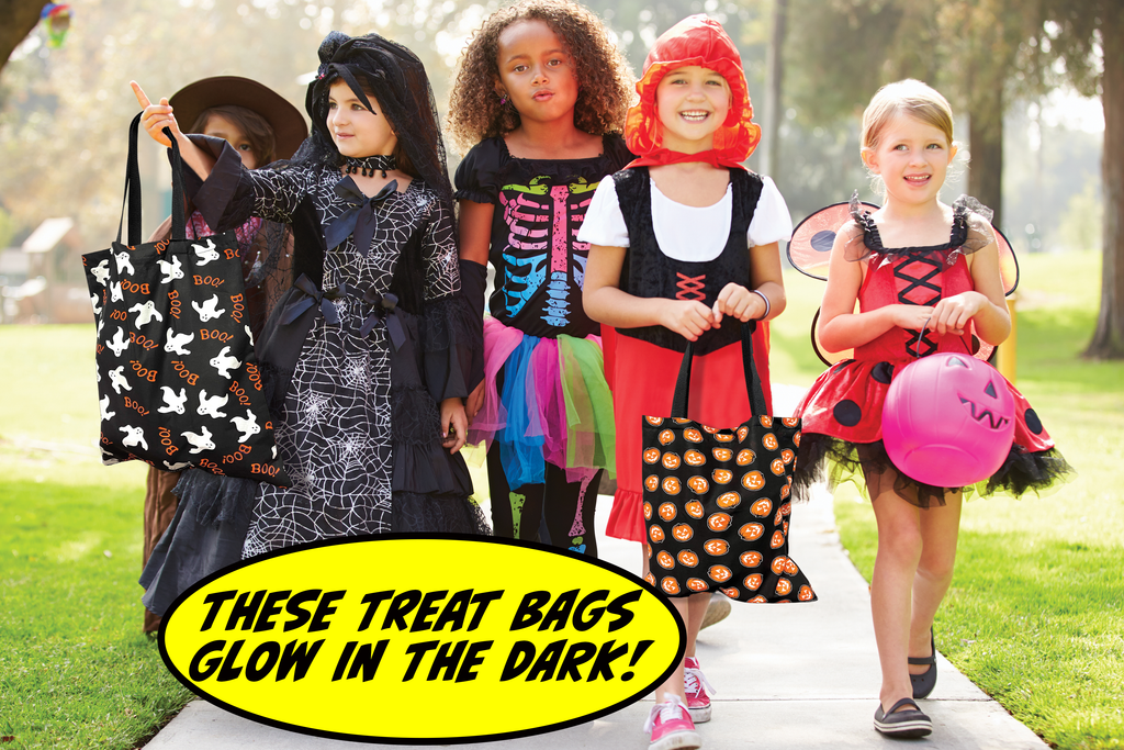 GIRLS TRICK OR TREATING WITH BAGS