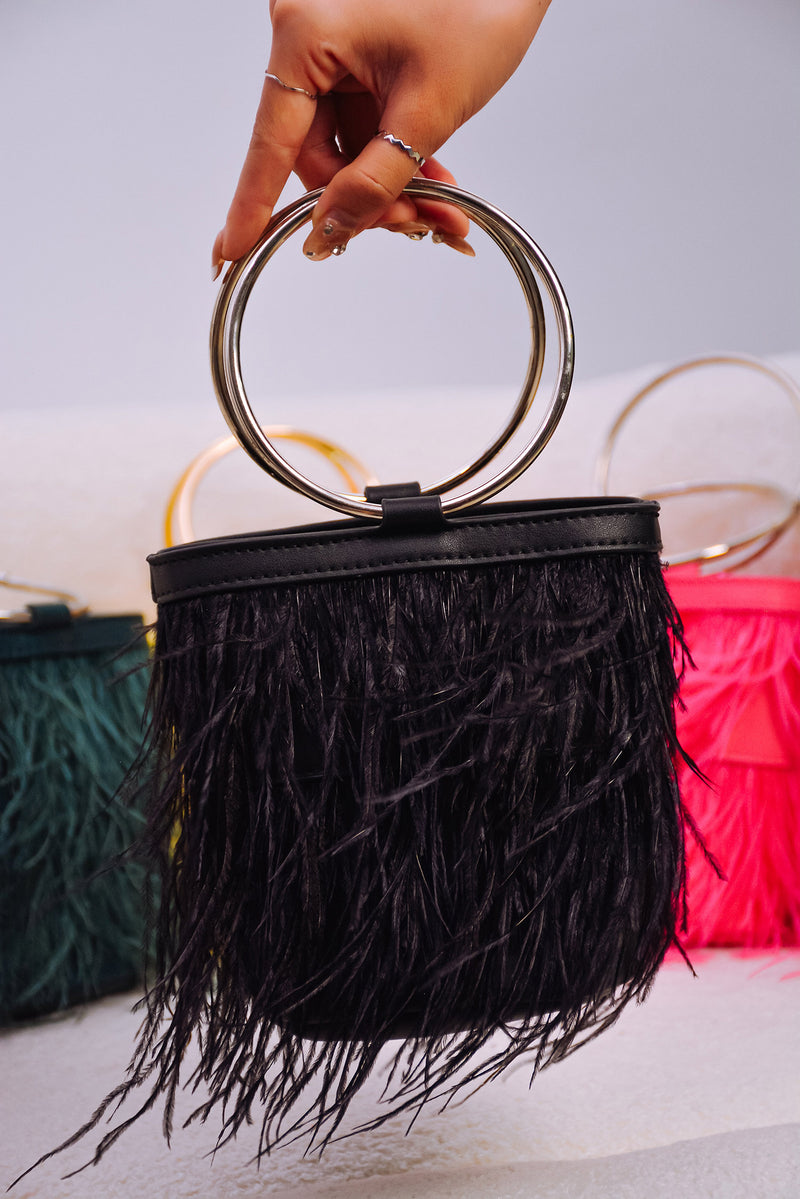 Cape Robbin  Kuru Two-Tone Denim Fringe Bucket Bag