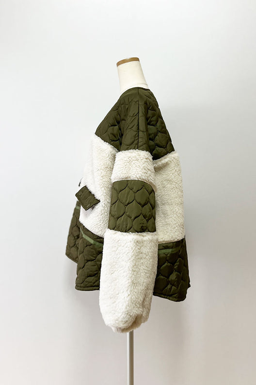 0122-1】Boa quilting collarless coat lq4aW8hYrK