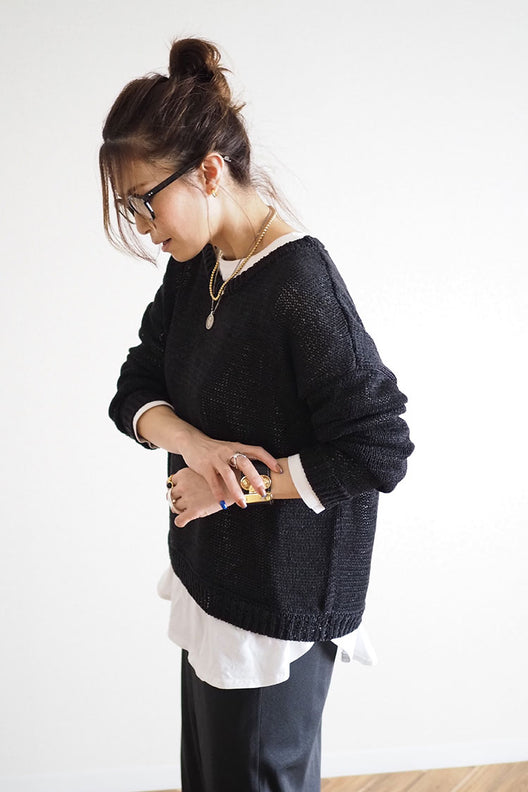 kinema summer knit pullover ベージュLサイズ-