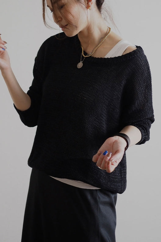 kinema summer knit pullover ベージュLサイズ-