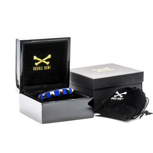 
                  
                    Blue stingray bracelet with rose gold studs (Unisex)
                  
                