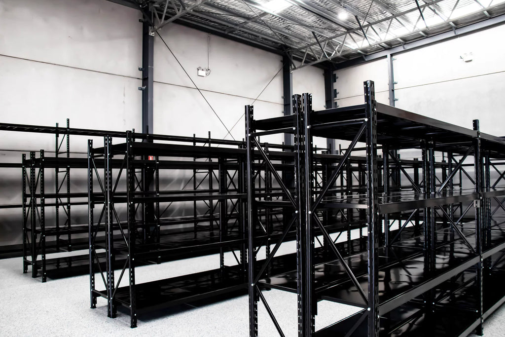 Steelspan Longspan Metal Shelving with Steel Shelves in warehouse