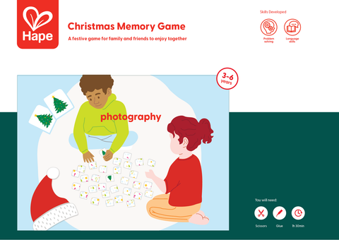 Hape Free Downloadable Activity - Hape Christmas Memory Game