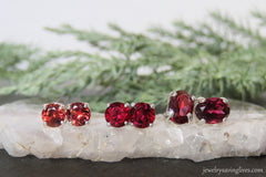 GARNET STUDS EARRINGS - JSL