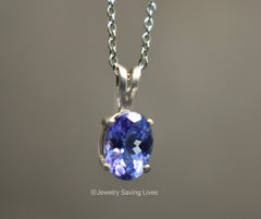 TANZANITE OVAL NECKLACE - JSL