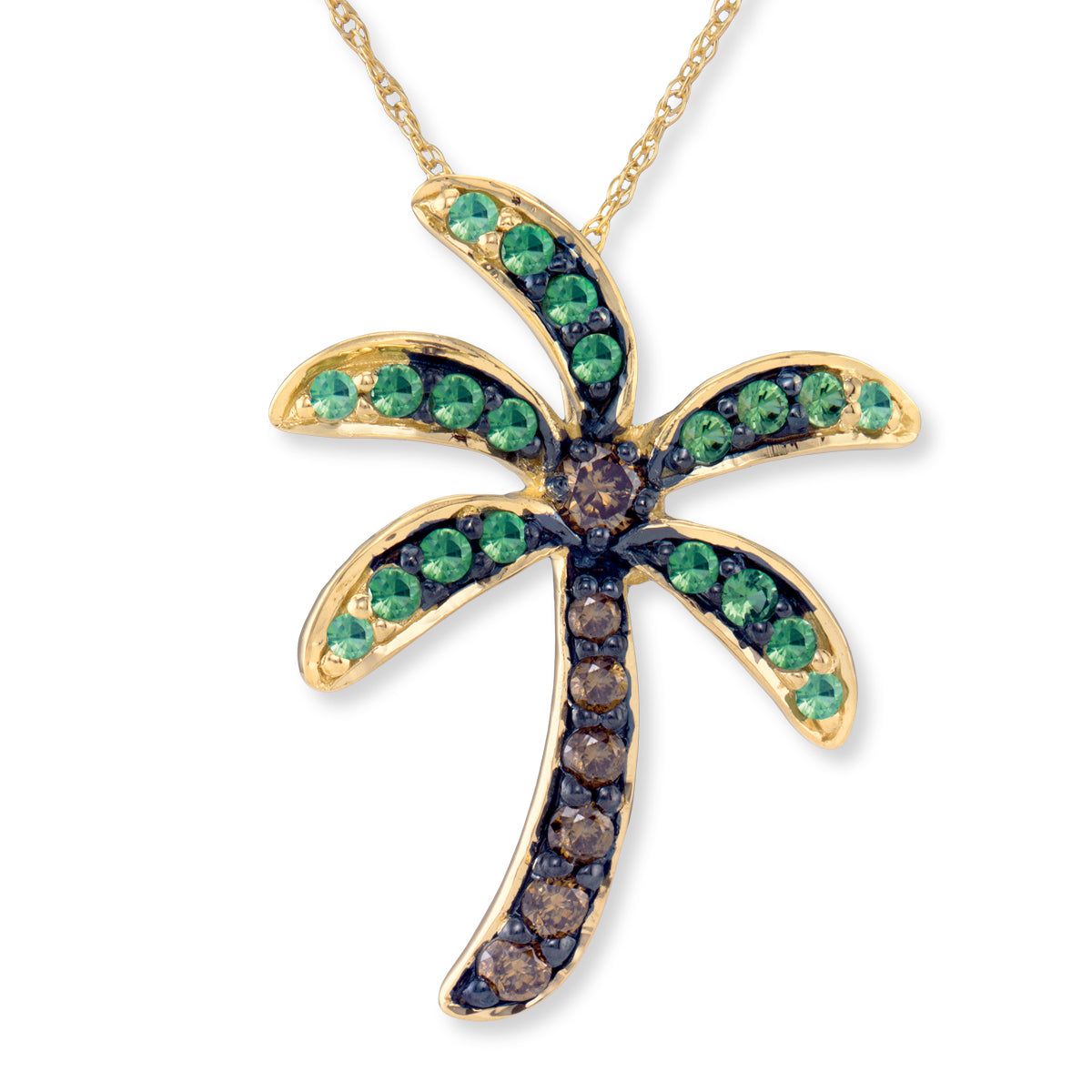 NA HOKU  K14 Palm Tree Pendant ダイヤ