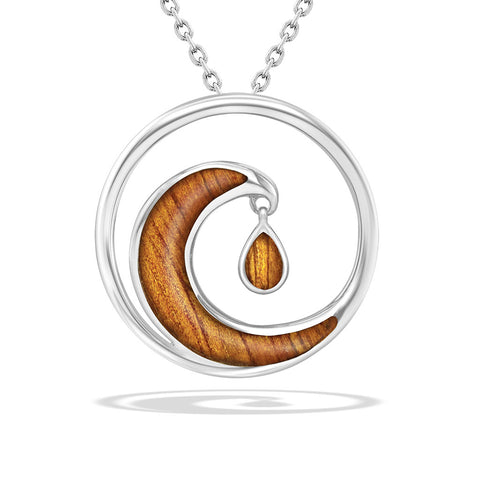 Wave Pendant with Koa Wood