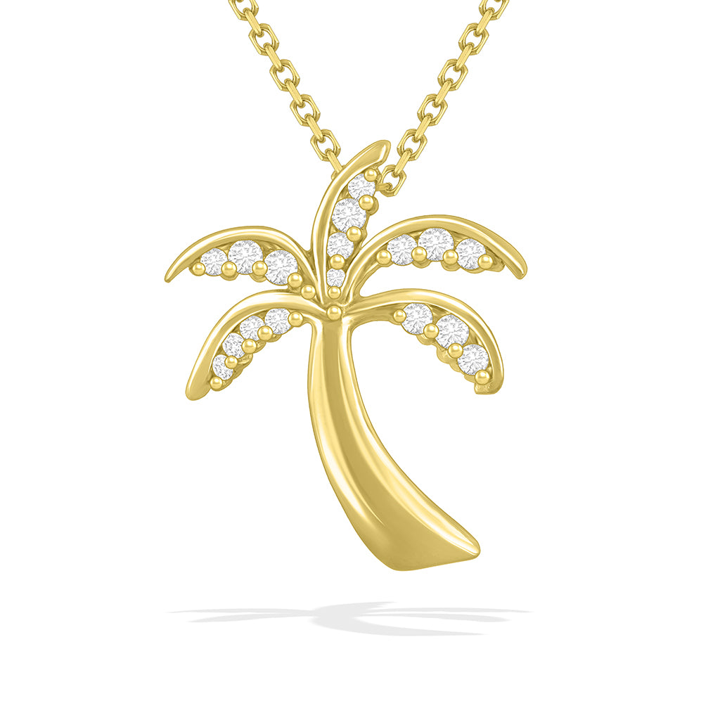 NA HOKU  K14 Palm Tree Pendant ダイヤ