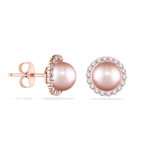 Pink Hydrangea Pearl Stud Earrings – JewelryBlossom