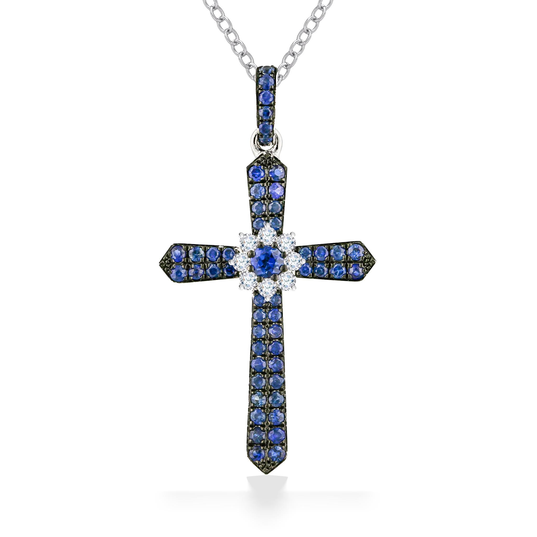 Real sterling silver .925 sideways cross necklace 16