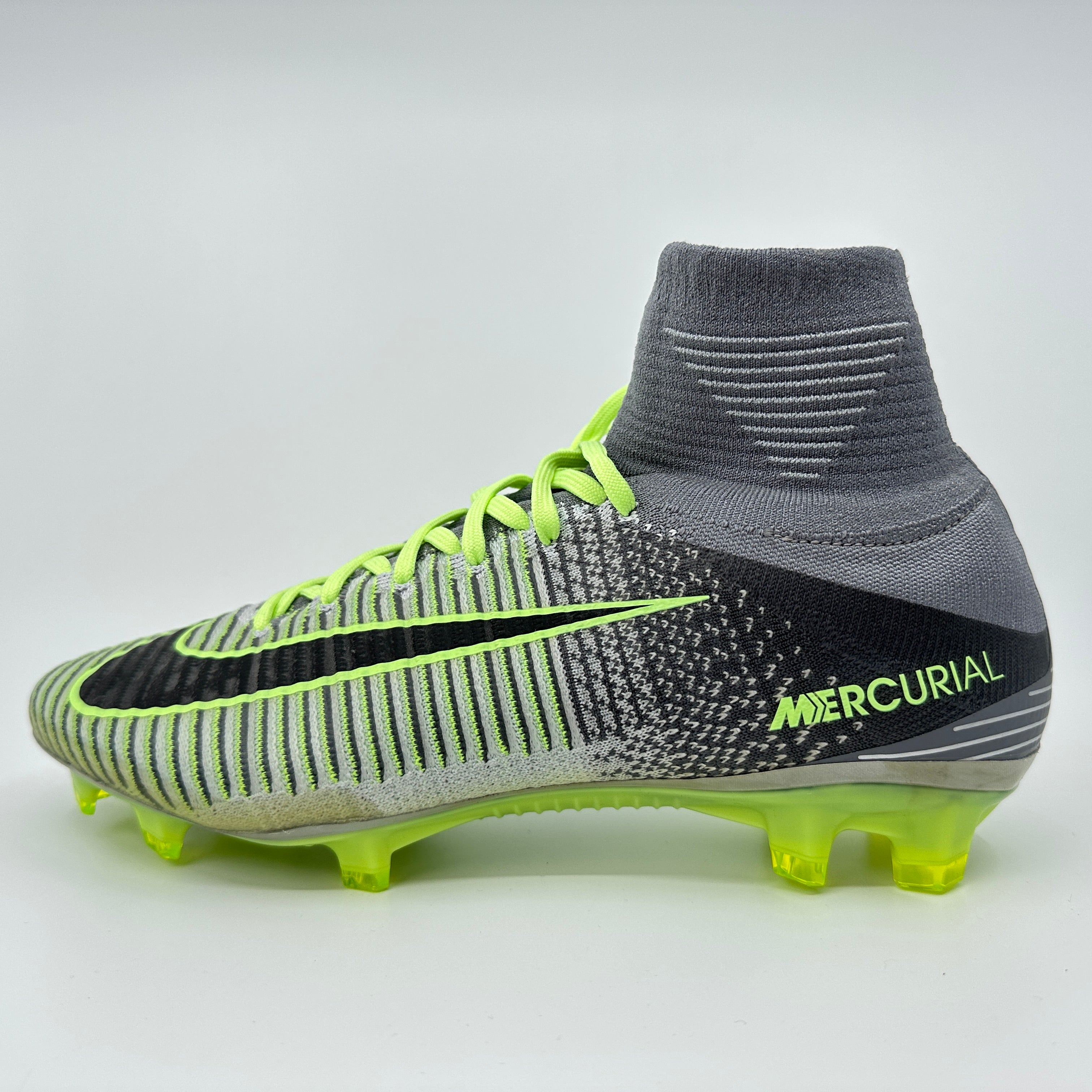 nike mercurial superfly grey and green