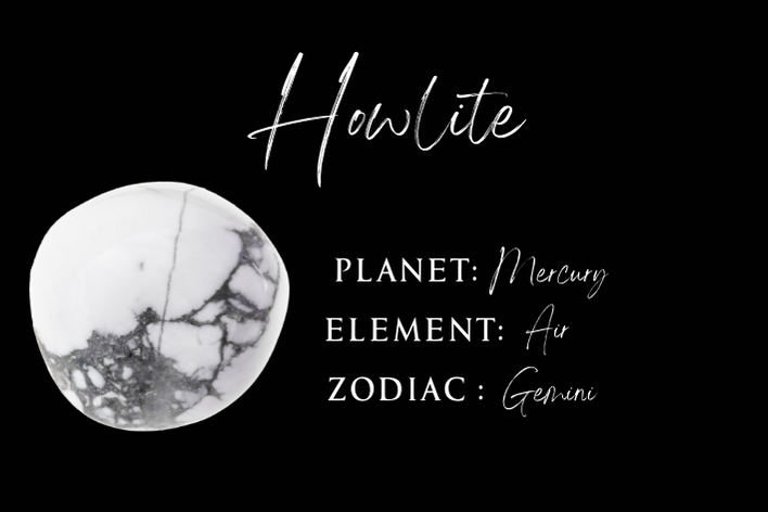 Crystals for beginners, Howlite properties and ruling planet