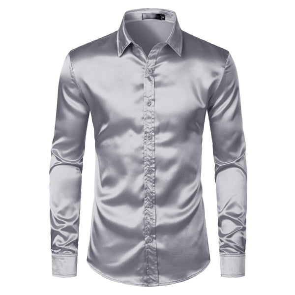 Camisa Masculina Ajuste fino em Cetim - aelstore