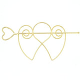Double Heart Metal Wire Hair Stick and Bun Cover 2-pc Set