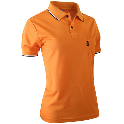 orange color polo t shirt