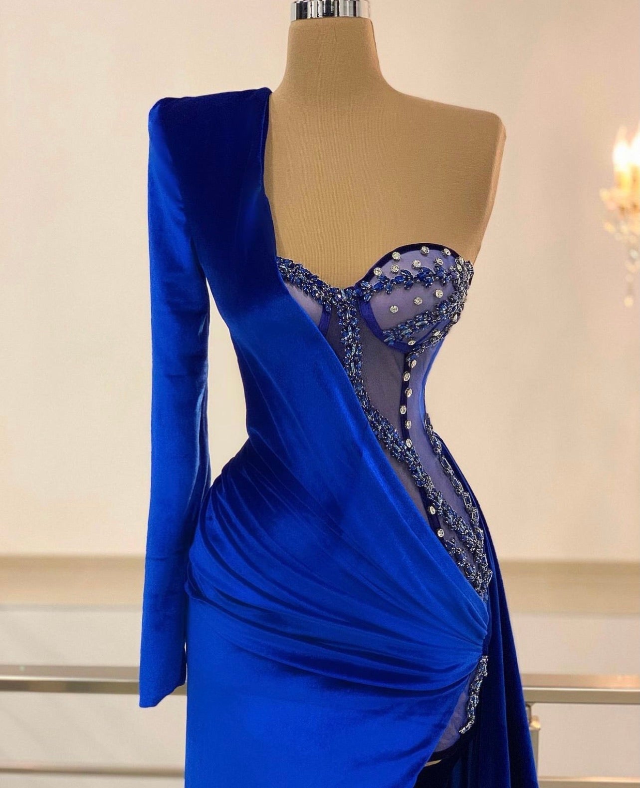 Velvet Royal Blue Hand Made Corset