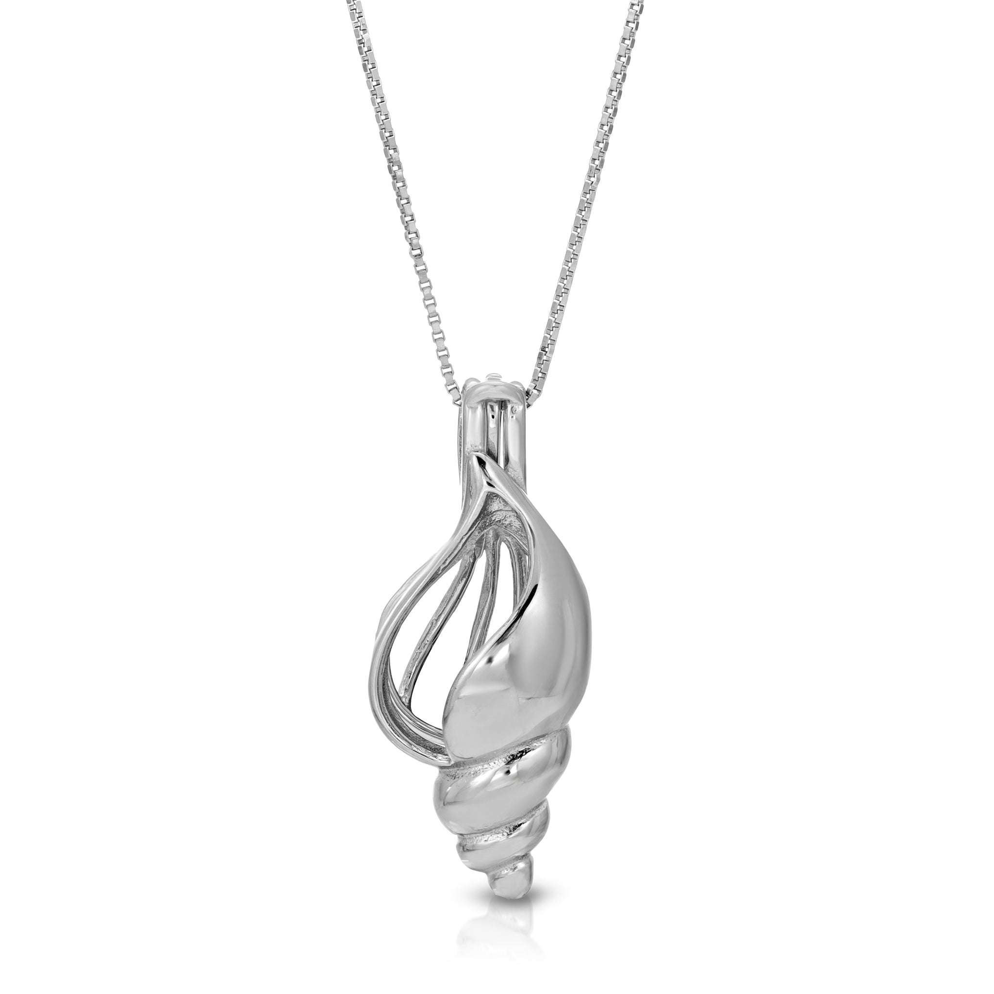 Carbon & Hyde Pearl Cage Necklace, White Gold