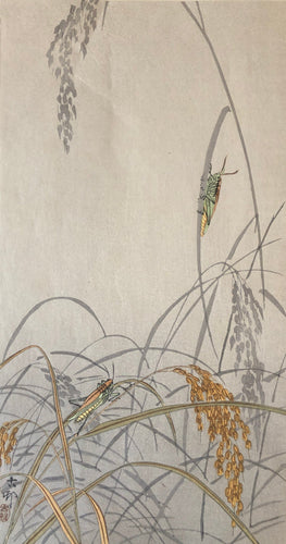 真作保証】小原古邨 藤に雀 摺り違い 新版画 新版画 Ohara Koson