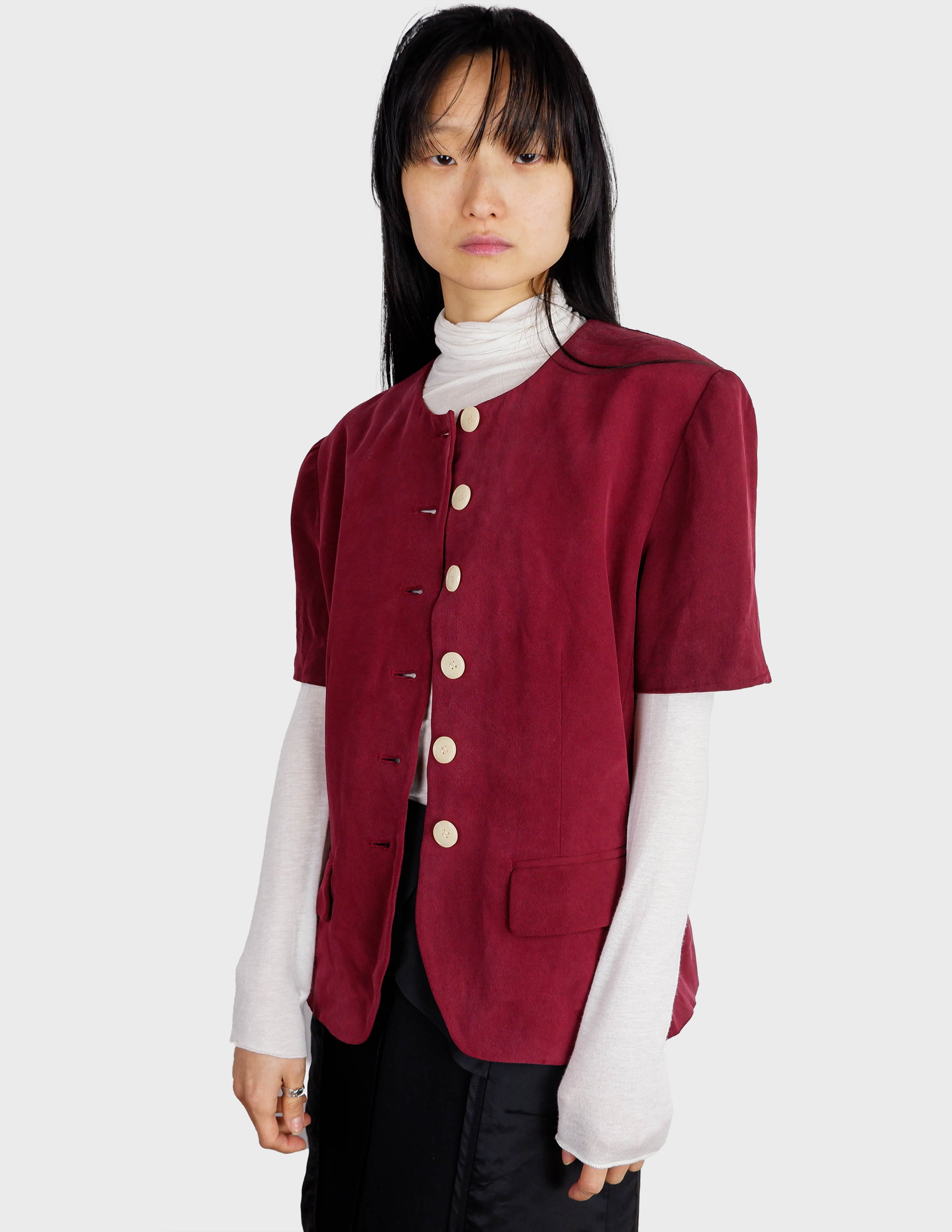 image of Premium 90s vintage burgundy shirt | S