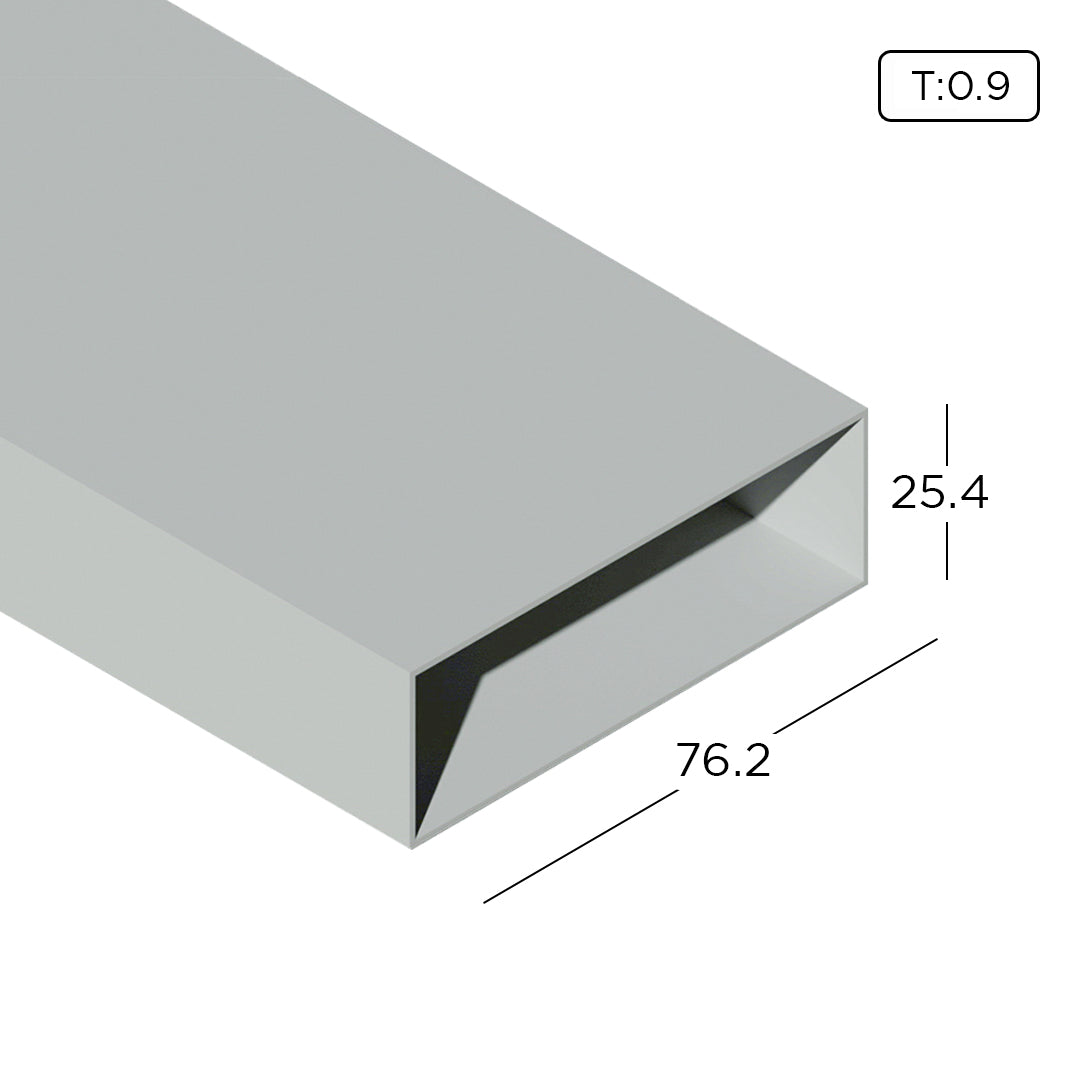 1" x 3" Aluminium Extrusion Rectangular Hollow Frame Profile Box Louvers, Gate, Fence Thickness 0.95mm HB0824-2 ALUCLASS