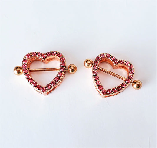 14G, 316L Surgical Steel Sexy Cum Here Heart Nipple Ring Nipple