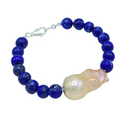 the blue escape jewerly - Amrband mit Lapislazuli und Perle