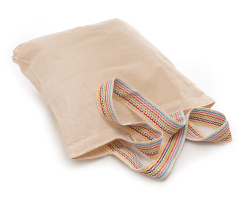 Rainbow handled tote bag