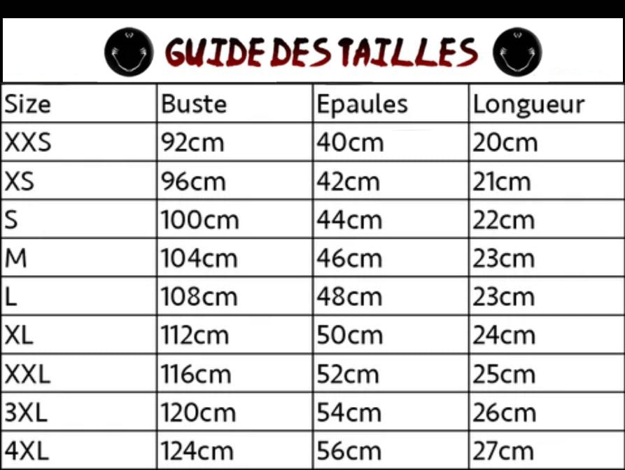 guide des tailles jjk