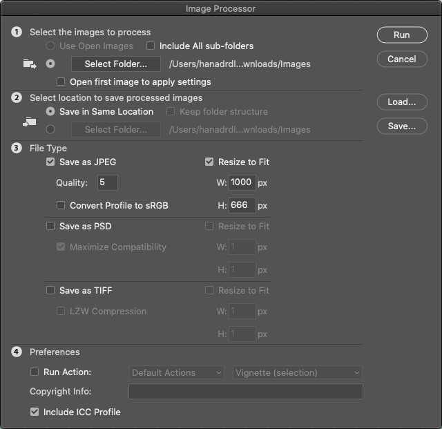 Photoshop Tool Screenshot for Image Optimization