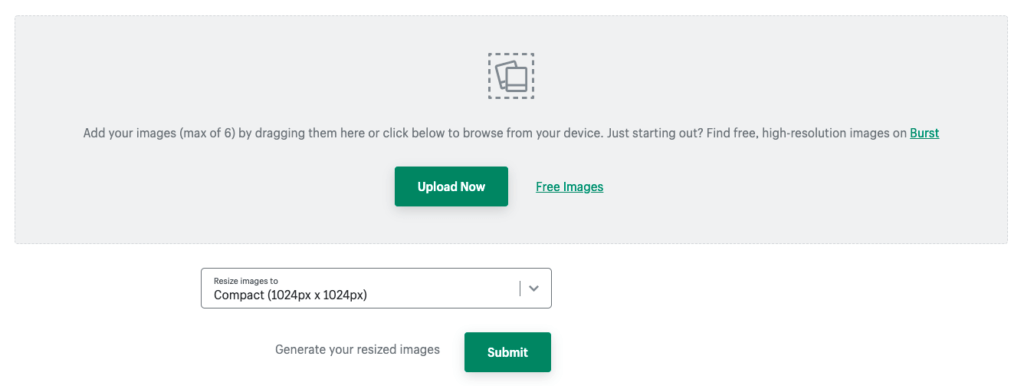 Shopify Image Resizer Tool Screenshot for Image Optimization