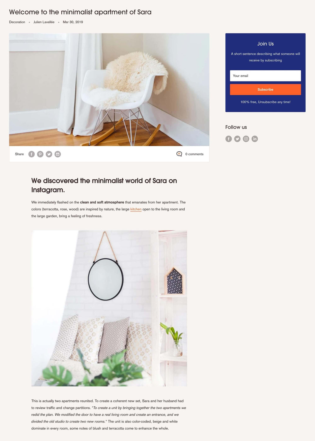 Shopify Theme Warehouse Article Template