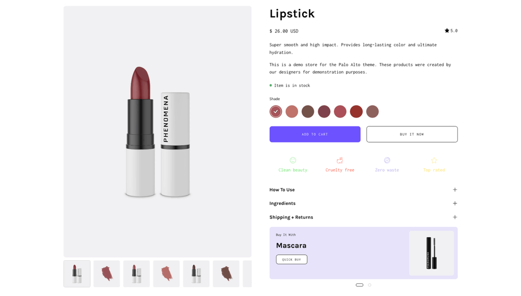 upsell feature on Shopify product page