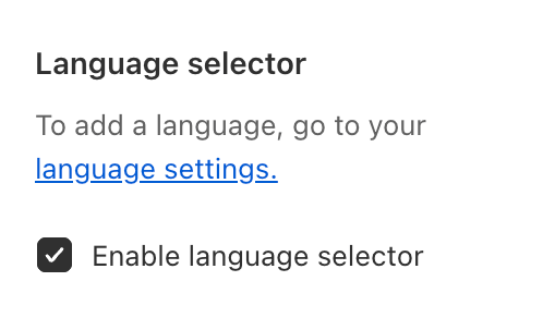 Shopify language selector footer theme editor