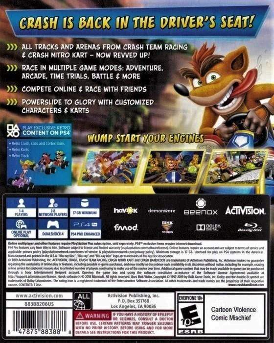 Crash Racing: Nitro Fueled Sony PlayStation 4 Video Game PS4 - Gandorion Games